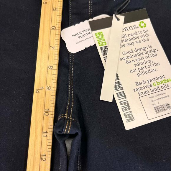 D.Jeans Capri Women 8 High Waist Skinny Butt Lifter Stretch Dark Wash Denim NWT - Picture 7 of 8
